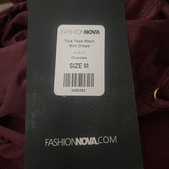 🪦 NWT Tick Tock Mesh Mini Dress chocolate size medium - Picture 9 of 9